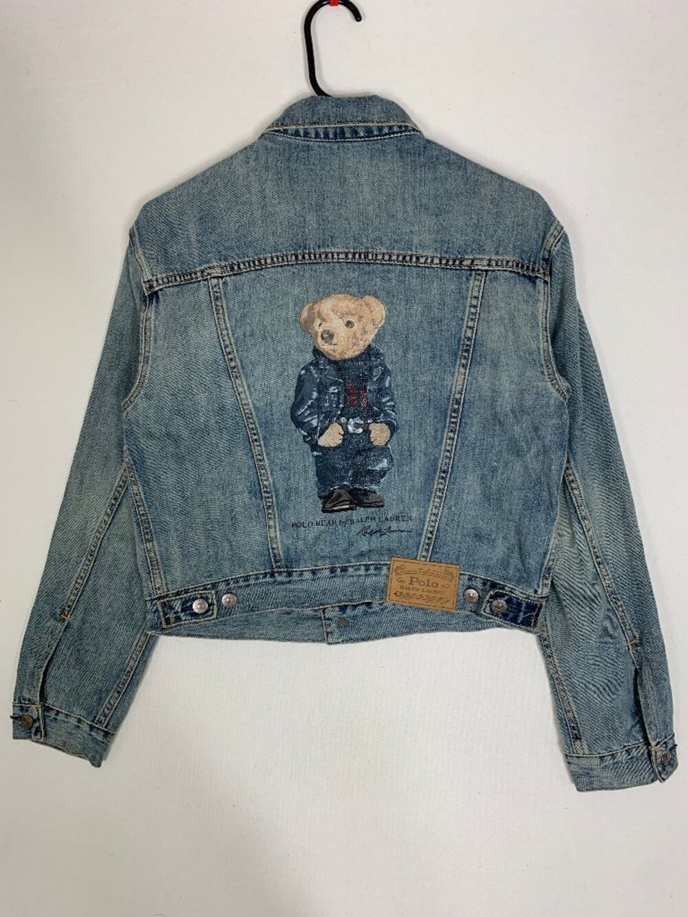 Polo Ralph Lauren Jean Suit Bear Denim Jacket Women's size Small Blue